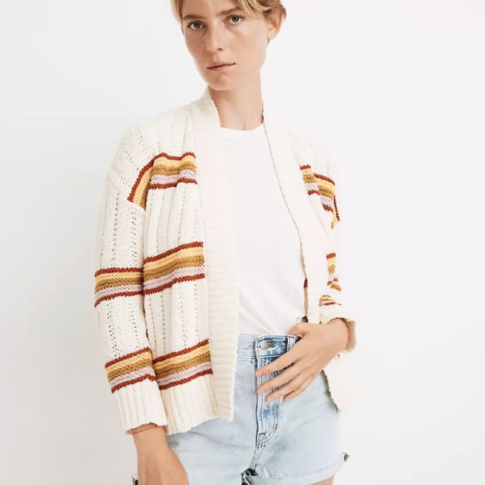NWT Striped Diaz Open Cardigan